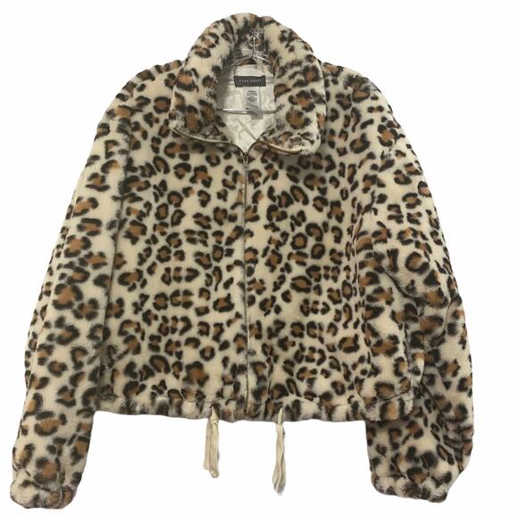 San Souci Leopard Faux Fur Crop Coat Medium 955652 - Picture 9 of 9